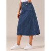 Allegra K Women's Casual High Waist A Line Jean Skirt - 3 of 4