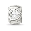 Black Bow Jewelry Sterling Silver Clear Cubic Zirconia Four Sided Dbl Heart Bead Charm - 3 of 4