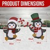 NAYSAYE 2PCS 24IN and 22IN Penguin Christmas Decoration Set Holiday Candy Cane Display for Yard Lawn Porch Indoor Outdoor Use, 18.9"*7.9"*24" - 3 of 4