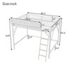 Queen Size Loft Bed with Ladder Metal Queen Loft Bed with Storage Shelves High Loft Bed for Kids Teens White - 4 of 4