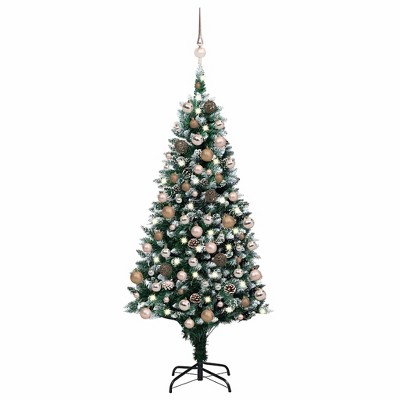 vidaXL Artificial Pre-lit Christmas Tree with Ball Set&Pine Cones 70.9"
