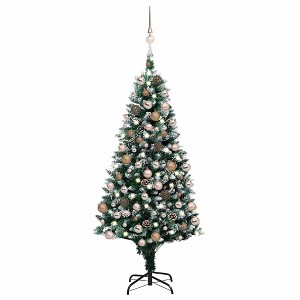 vidaXL Artificial Pre-lit Christmas Tree with Ball Set&Pine Cones 70.9" - 1 of 4