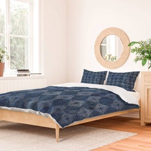 Deny Designs Full/Queen Schatzi Brown Nora Fancy Diamond Denim Duvet Cover and Pillow Sham Blue - 1 of 4