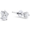 Pompeii3 1/2ct Diamond Martini Stud Earrings 14K White Gold - 2 of 3