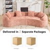 Wooakway 111"W*27"H 4 Seats Pink/Yellow/White Sectional Sofa for Small Spaces Armless Flannel with 4 Pillows Luxury Plush Velvet Feel Easy Assembly - 4 of 4