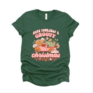 Simply Sage Market Groovy Little Christmas Truck Short Sleeve Tee - XS - Forest - 1 of 4