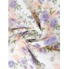 Allegra K Women's Floral Ruffle Hem Short Sleeve A-Line Smocked Chiffon Dress - 4 of 4