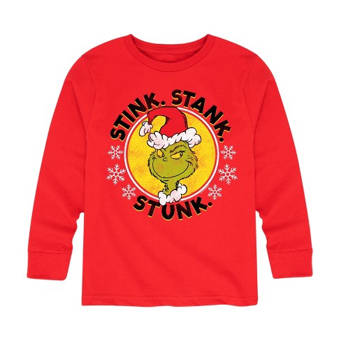 Boys' - Dr. Seuss - The Grinch Stink Stank Stunk Long Sleeve Graphic T-Shirt - image 1 of 4