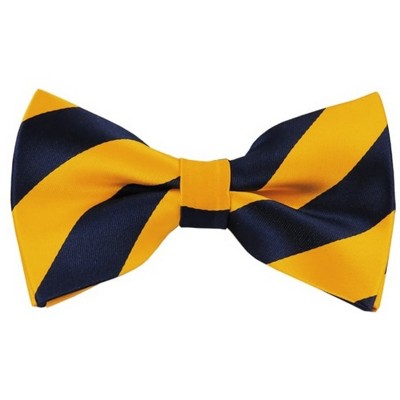 Men's 2.75 W And 4.75 L Inch With Pre-Tied College Stripe Bowtie