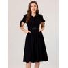 INSPIRE CHIC Women's Business Short Sleeve Pocket Belted Button Down Midi Shirt Dresses - 2 of 4