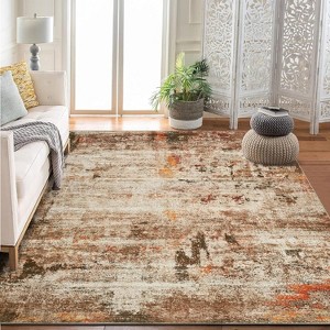 Washable Area Rug, Non Slip Abstract Rugs, Soft Faux Wool Living Room Rug, Low Pile Rugs for Living Room Bedroom Dining Room - 1 of 4