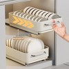 Dish Drainer Crockery Expandable Organiser, Dish Rack for Kitchen, 2-in-1 Pot Lid Holder, Extendable Cupboard Organiser with Drying Mat - 4 of 4