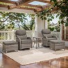 POCASSY Outdoor Swivel Rocker Patio Swivel Chairs Set of 2, 6" Thick Cushions All Weather Gray Wicker Swivel Glider Chairs with High Back for Porch - 3 of 4