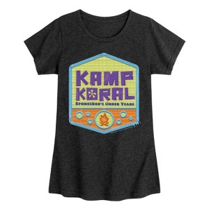 Girls' - SpongeBob SquarePants - Kamp Koral Kamp Koral Logo Badge Fitted Short Sleeve Graphic T-Shirt - 1 of 4