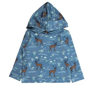 RuggedButts Baby Boys Performance Hooded Shirt - Antler Adventure, 6-12m - 1 of 2