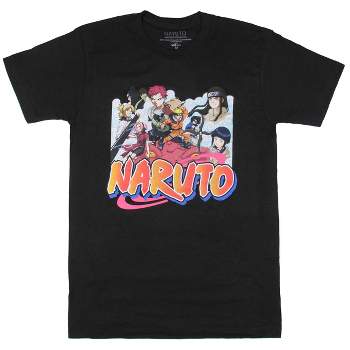 Naruto Shippuden Men's Red Dragon Character Collage Graphic Print T-Shirt Adult