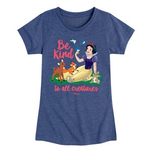 Girls' - Disney Princess - Snow White Be Kind To All Creatures Fitted Short Sleeve Graphic T-Shirt - 1 of 4