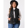 Agnes Orinda Women's Plus Size Oversized Button Down Sleeveless Waistcoat Shacket Denim Vests - image 2 of 4