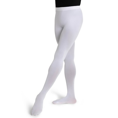 Capezio White Women's Ultra Soft Footed Tight, Large/X-Large