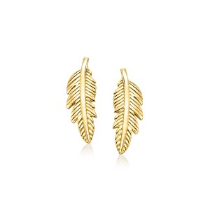 Ross-Simons 10kt Yellow Gold Petite Feather Stud Earrings - 1 of 3