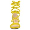 Allegra K Women's Solid Open Toe Lace Up Padded Insole Mid Chunky Heeled Sandals - 2 of 4