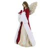 Transpac 11.0 Inch Angel In Red Sweater Figurine Wings Faux Fur Nature Figurines - image 2 of 3