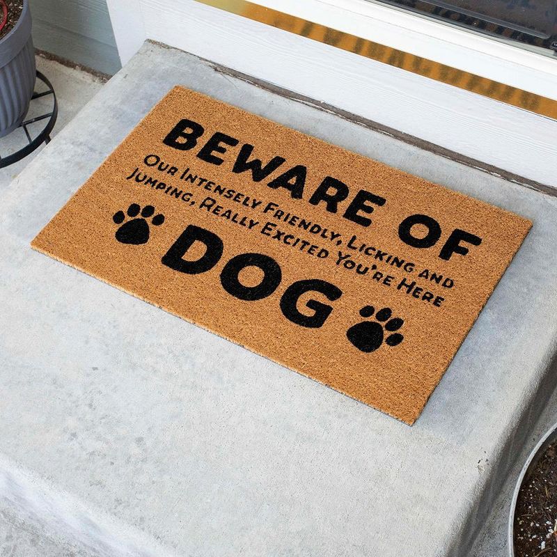 BirdRock Home Beware of Dog Coir Front Door & Entry Doormat - 18" x 30", 2 of 10