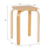 Costway 4 Set Square Backless Stools w/ Rounded Corners & Anti-slip Felt Mats Wooden - 3 of 4