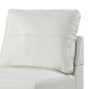 Royal Hampton Modular Armless Lounge Chair, Chrome Metal, White Faux Leather - 3 of 4