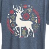 Women's - Instant Message - Scandinavian Christmas Deer Short Sleeve Graphic T-Shirt - 2 of 4