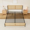 GustoWave Boho Bed Frame with Natural Rattan Headboard and Footboard - 2 of 4