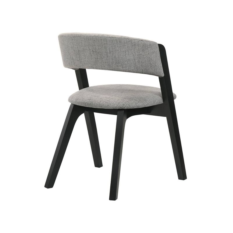 Set of 2 Rowan Upholstered Dining Chairs Black Finish - Armen Living, 5 of 9