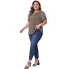 Agnes Orinda Women's Plus Size Pleated Front V Neck Short Sleeve Retro Floral Blouses - 3 of 4