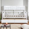 Twin Size Daybed with Wood Slat Support, Bedside Shelf and Two Storage Drawers, Multi-Functional Sofa Bed for Bedroom or Living Room - 3 of 4