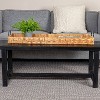 Oversized Hand-woven Rattan Tray with Metal Handles - 3 of 4