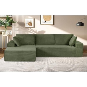 108'' L-Shaped Sectional Sofas with Full Foam Cushioning and No Assembly Required, Left Facing Sleeper Couch for Living Room or Bedroom - 1 of 4