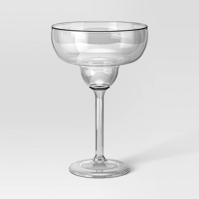 4pk Margarita Cocktail Glass Set - Threshold™: Clear Glass Drinkware, Dishwasher-Safe, 14.75oz Capacity, Service for 4 only 4 ‼️1 missing ‼️