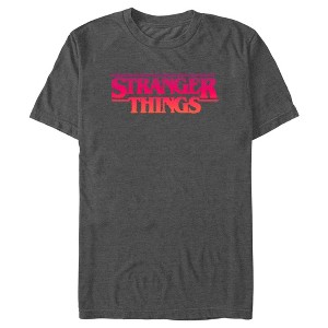 Men's Stranger Things Pink Logo T-Shirt - 1 of 4
