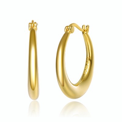 Guili Sleek Perfection 14K Gold Plated Large Hoop Earrings, a Versatile and Elegant Choice to Complete Any Outfit with Modern Sophistication