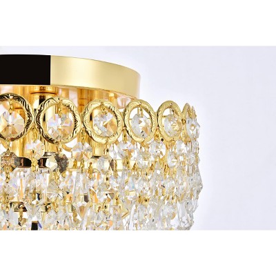Gold Royal Cut Crystal Flush Mount Light Fixture