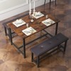COZONY Dining Table Set for 4 with 2 Upholstered Benches - Rectangular Kitchen Table Set for Small Spaces, Apartment - 2 of 4