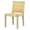 Dining Chairs Set of 2, Armless Solid Wood Chairs with Woven Rattan Backrest Champagne Finish for Indoor Outdoor Patio or Kitchen-Maison Boucle - 2 of 4