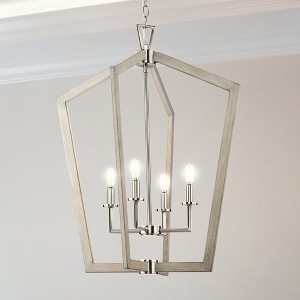 Urban Ambiance Luxury Modern Indoor Chandelier,  30-7/8''H x 24"W x 24''D,  Brushed Nickel Finish, UHP4568 - 1 of 4