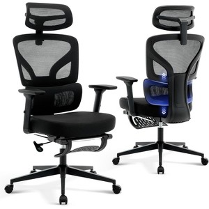Ergonomic Office Chair with Adjustable Lumbar Support, High-Back Mesh Desk Chair, 3D Armrests & Headrest, Swivel Task Chair for Home Office - 1 of 4
