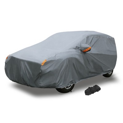 X AUTOHAUX 17FT Car Cover SUV XL Waterproof Out All Weather Sun Resistant with Ribbons Gray