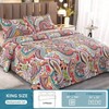 Boho Quilts King Size, Colorful Print Cotton Bedspreads, 98x106 Inches - 3 of 4