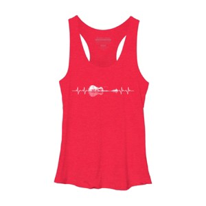 Women's Design By Humans Nature Guitar Heart Beat By Maryedenoa Racerback Tank Top - 1 of 2