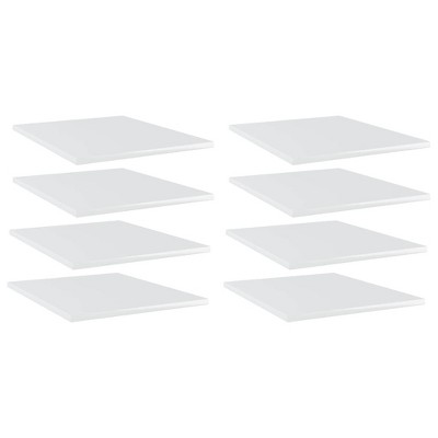 vidaXL Bookshelf Boards 8 pcs High Gloss White 15.7"x19.7"x0.6" Engineered Wood