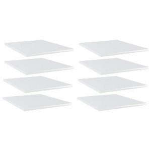 vidaXL Bookshelf Boards 8 pcs High Gloss White 15.7"x19.7"x0.6" Engineered Wood - 1 of 4