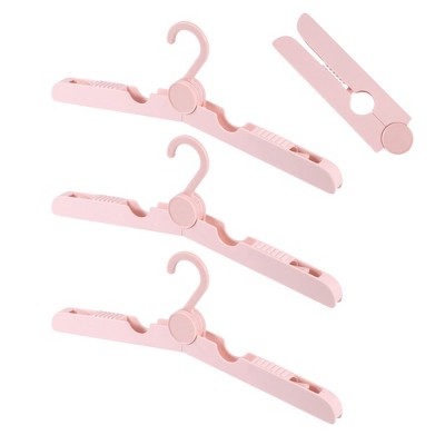 Unique Bargains Folding Clothes Hangers for Travel Use 3 Pcs